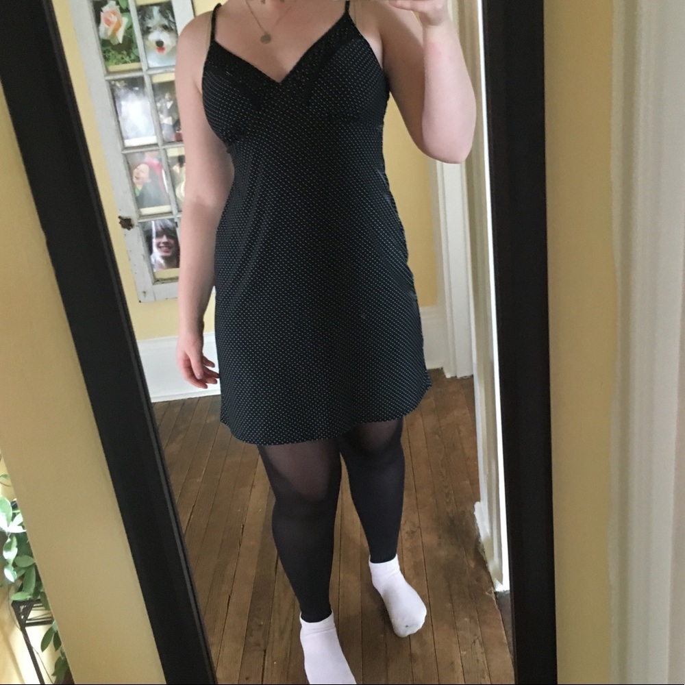 Black and very light bouts pokadot dress